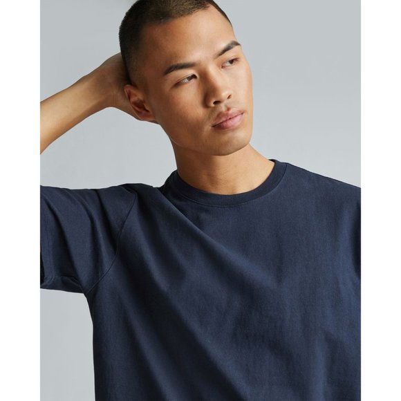 Everlane Mens The Premium-Weight Crew Neck T Shirt Navy Blue XXL - Picture 3 of 8